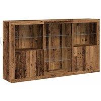 Berkfield Home Sideboard with LED Lights Old Wood 181.5x37x100 cm Engineered Wood in Brown