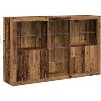 Berkfield Home Sideboard with LED Lights Old Wood 162x37x100 cm Engineered Wood in Brown | Size: 162 x 37 x 100 cm