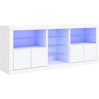 Berkfield Home Sideboard with LED Lights White 181.5x37x67 cm