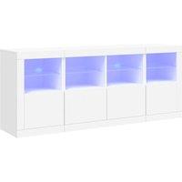 Berkfield Home Sideboard with LED Lights White 163x37x67 cm | Size: 163 x 37 x 67 cm