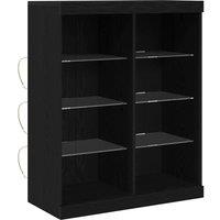 Berkfield Home Sideboard with LED Lights Black Oak 41x37x100 cm | Size: 41 x 37 x 100 cm