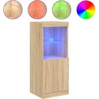 Berkfield Home Sideboard with LED Lights Sonoma Oak 41x37x100 cm in Tan | Size: 41 x 37 x 100 cm