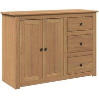 Berkfield Home Sideboard with Drawers Panama 112x40x80 cm Solid Wood Pine in Tan | Size: 112 x 40 x 80 cm