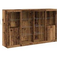 Berkfield Home Sideboard with LED Lights Old Wood 163x37x100 cm Engineered Wood in Brown | Size: 163 x 37 x 100 cm