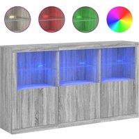Berkfield Home Sideboard with LED Lights Grey Sonoma 181.5x37x100 cm