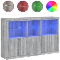 Berkfield Home Sideboard with LED Lights Grey Sonoma 162x37x100 cm | Size: 162 x 37 x 100 cm