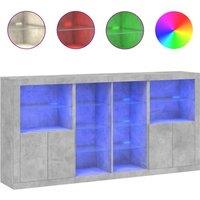 Berkfield Home Sideboard with LED Lights Concrete Grey 202x37x100 cm | Size: 202 x 37 x 100 cm