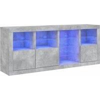 Berkfield Home Sideboard with LED Lights Concrete Grey 164x37x67 cm | Size: 164 x 37 x 67 cm
