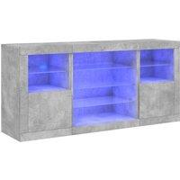 Berkfield Home Sideboard with LED Lights Concrete Grey 142.5x37x67 cm