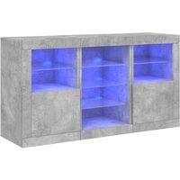Berkfield Home Sideboard with LED Lights Concrete Grey 123x37x67 cm | Size: 123 x 37 x 67 cm