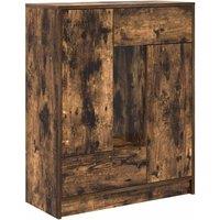 Berkfield Home Sideboard with Drawers & Doors Smoked Oak 73x31x90 cm in Brown | Size: 73 x 31 x 90 cm