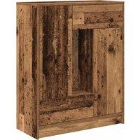 Berkfield Home Sideboard with Drawers & Doors Old Wood 73x31x90 cm in Brown | Size: 73 x 31 x 90 cm
