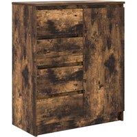 Berkfield Home Sideboard with Drawers Smoked Oak 71x35x84 cm Engineered Wood in Brown | Size: 71 x 35 x 84 cm