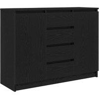 Berkfield Home Sideboard with Drawers Black Oak 100.5x35x76 cm Engineered Wood