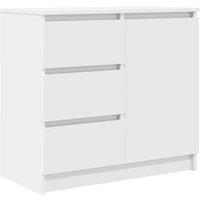 Berkfield Home Sideboard with Drawer White 71x35x65 cm Engineered Wood | Size: 71 x 35 x 65 cm
