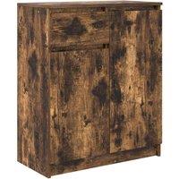 Berkfield Home Sideboard with Drawer Smoked Oak 71x35x84 cm Engineered Wood in Brown | Size: 71 x 35 x 84 cm