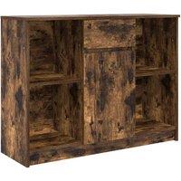 Berkfield Home Sideboard with Drawer Smoked Oak 101x35x76 cm Engineered Wood in Brown | Size: 101 x 35 x 76 cm
