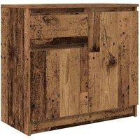 Berkfield Home Sideboard with Drawer Old Wood 71x35x65 cm Engineered Wood in Brown | Size: 71 x 35 x 65 cm