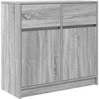 Berkfield Home Sideboard with Drawer Grey Sonoma 80x34x76 cm Engineered Wood | Size: 80 x 34 x 76 cm