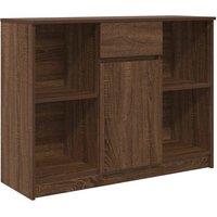 Berkfield Home Sideboard with Drawer Brown Oak 101x35x76 cm Engineered Wood | Size: 101 x 35 x 76 cm