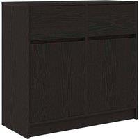 Berkfield Home Sideboard with Drawer Black Oak 80x34x76 cm Engineered Wood | Size: 80 x 34 x 76 cm