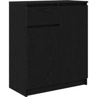 Berkfield Home Sideboard with Drawer Black Oak 71x35x84 cm Engineered Wood | Size: 71 x 35 x 84 cm