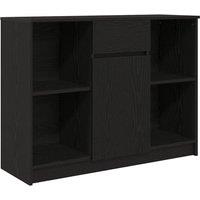 Berkfield Home Sideboard with Drawer Black Oak 101x35x76 cm Engineered Wood | Size: 101 x 35 x 76 cm