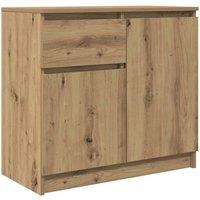 Berkfield Home Sideboard with Drawer Artisan Oak 71x35x65 cm Engineered Wood in Brown | Size: 71 x 35 x 65 cm