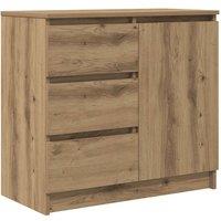 Berkfield Home Sideboard with Drawer Artisan Oak 71x35x65 cm Engineered Wood in Brown | Size: 71 x 35 x 65 cm
