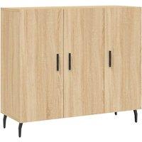 Berkfield Home Sideboard Sonoma Oak 90x34x80 cm Engineered Wood in Light Brown | Size: 90 x 34 x 80 cm