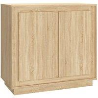 Berkfield Home Sideboard Sonoma Oak 80x34x75 cm Engineered Wood in Light Brown | Size: 80 x 34 x 75 cm