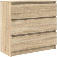 Berkfield Home Sideboard Sonoma Oak 80x35x76 cm Engineered Wood in Light Brown | Size: 80 x 35 x 76 cm