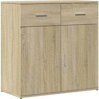 Berkfield Home Sideboard Sonoma Oak 79x38x80 cm Engineered Wood in Light Oak | Size: 79 x 38 x 80 cm