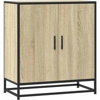 Berkfield Home Sideboard Sonoma Oak 68x35x76 cm Engineered Wood & Metal in Light Tan | Size: 68 x 35 x 76 cm