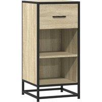 Berkfield Home Sideboard Sonoma Oak 35.5x35x76 cm Engineered Wood & Metal in Light Oak