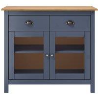 Berkfield Home Sideboard Hill Grey 90x40x80 cm Solid Pine Wood in Dark Blue | Size: 90 x 40 x 80 cm