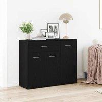 Berkfield Home Sideboard Black Oak 88x30x70 cm Engineered Wood | Size: 88 x 30 x 70 cm