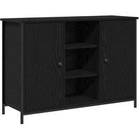 Berkfield Home Sideboard Black Oak 100x35x70 cm Engineered Wood & Steel | Size: 100 x 35 x 70 cm
