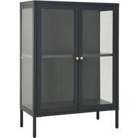 Berkfield Home Sideboard Anthracite 75x35x105 cm Steel & Glass in Dark Grey | Size: 75 x 35 x 105 cm