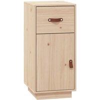 Berkfield Home Sideboard 34x40x75 cm Solid Wood Pine in Light Brown | Size: 34 x 40 x 75 cm
