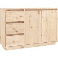 Berkfield Home Sideboard 111x34x75 cm Solid Wood Pine in Light Brown | Size: 111 x 34 x 75 cm