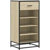 Berkfield Home Shoe Rack Sonoma Oak 48x38x97.5 cm Engineered Wood in Light Tan