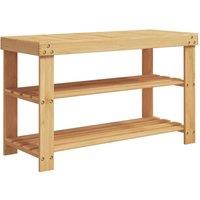 Berkfield Home Shoe Rack 3-Tier 70x27.5x45 cm Bamboo in Light Tan