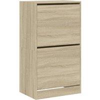 Berkfield Home Shoe Cabinet with 2 Flip-Drawers Sonoma Oak 60x42x108 cm in Light Brown | Size: 60 x 42 x 108 cm
