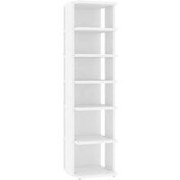 Berkfield Home Shoe Cabinet White 27.5x27x102 cm Engineered Wood