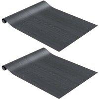 Berkfield Home Self-adhesive Furniture Films 2 pcs Dark Wood 500x90 cm PVC in Black