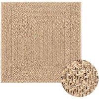 Berkfield Home Rug ZIZUR 120x120 cm Jute Look Indoor & Outdoor in Light Sand | Size: Medium