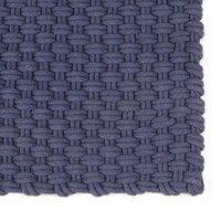 Berkfield Home Rug Rectangular Navy Blue 160x230 cm Cotton | Size: 100 cm diameter