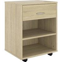 Berkfield Home Rolling Cabinet Sonoma Oak 46x36x59 cm Engineered Wood in Light Oak | Size: 46 x 36 x 59 cm