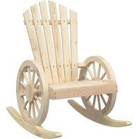 Berkfield Home Rocking Adirondack Chair Solid Wood Fir in Light Oak